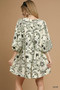 Umgee Boho Printed Balloon Sleeve Mini Dress