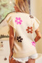 BiBi Flower Printed Ruffled Sleeves Top