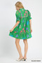 Umgee Multi Flower Print V-Neck Dress