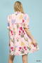 Umgee Multi Flower Print V-Neck Dress