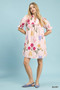 Umgee Multi Flower Print V-Neck Dress