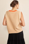 In February Contrast Round Neck Sweater Vest