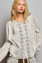 POL Embroidered Button Front Woven Shirt