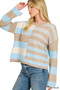 Zenana Lightweight Wool Blend Color Block Sweater