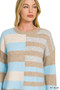 Zenana Lightweight Wool Blend Color Block Sweater