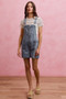 SO ME Denim Washed On Front With Adjustable Strap Romper