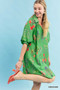 Umgee Floral Encyclopedia Print Mini Dress