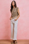 SO ME Ruffled Bottom Detail Mid Rise Jeans