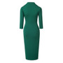 Women Round Neck Chic Zip Slit Bodycon Dress