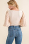 And The Why Textured Puff Sleeve Bodysuit