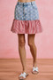 SO ME Stars And Stripes Fit And Flare Denim Mini Skirt