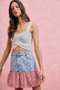 SO ME Stars And Stripes Fit And Flare Denim Mini Skirt