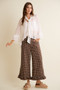 SO ME Sheer Ruffle Bell Sleeves Bow Tie Flowy Blouse Top