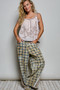 POL Tassel Shoulder Tie Embroidered Sleeveless Woven Top