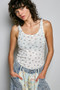 POL All Over Floral Ribbed Tank