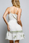 POL Palm Tree Print Wrap Bodice Smocked Waist Ruffle Hem Dress