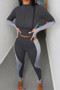 Casual Color Block Two Piece Set 