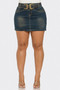 Denim Belt Buckle Mini Skirt