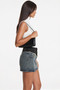 Irregular Denim Mini Skirt 
