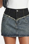 Irregular Denim Mini Skirt 