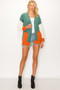 Color Block Open Cardigan 