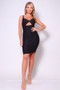 Spaghetti Strap Twist Front Cutout Ruched Mini Dress​