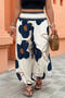 Plus Size Floral Print Elastic Waist Pants 