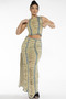 Extreme Shredded Distressed Denim Maxi Skirt 