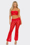 Lace Corset Crop Top And Flare Pants 