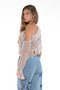 Fringe One-Shoulder Macrame Crop Top