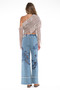 Fringe One-Shoulder Macrame Crop Top