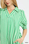 Umgee Striped Puff Sleeve Midi Dress