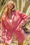 BiBi Ribbed Button Up Long Sleeve Blazer