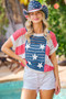 BiBi Crochet Star Patches 4th Of July Sweater Cover Up