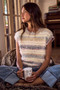 SO ME Soft Fuzzy Multi Color Stripe Cozy Sweater Top