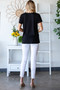 Heimish Lace Detail V-Neck Short Sleeve T-Shirt