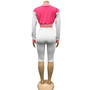 Women's Fashion Long Sleeve Crop Tank Baseball Coat Lined Pants Three-Piece Set