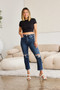 RFM Crop Dylan Full Size Tummy Control Distressed High Waist Raw Hem Jeans