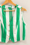 HYFVE Woven Striped V-Neck Button Down Vest