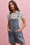 SO ME Denim Washed On Front With Adjustable Strap Romper