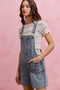 SO ME Denim Washed On Front With Adjustable Strap Romper