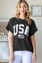 Heimish Full Size USA Graphic Short Sleeve Ribbed Top