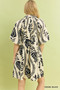 Umgee Leafy Ogee Print Mini Dress