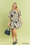 Umgee Leafy Ogee Print Mini Dress