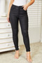 Kancan Full Size High Rise Black Coated Ankle Skinny Jeans