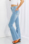 Vibrant MIU Full Size Jess Button Flare Jeans