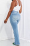 Vibrant MIU Full Size Jess Button Flare Jeans
