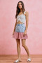 SO ME Stars And Stripes Fit And Flare Denim Mini Skirt