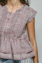 POL Eyelet Embroidery Pintuck Sleeveless Blouse