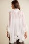 SO ME Sheer Ruffle Bell Sleeves Bow Tie Flowy Blouse Top